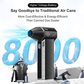 Uzi Electric Air Duster-150000RPM Compressed Air Duster, 4Gear Adjustable Portable Dry Jet Air Blower,Can for Computer Keyboard,Outdoors,Home,Car(Black)