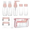 HYMUUNI 10 Pcs Set Pink Travel Bottles Plastic Travel Bottles