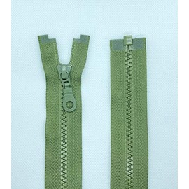 LIL YKK Zip Plastic Teeth No. 5 Medium Coarse Separable (566 Olive Green, 60 cm)