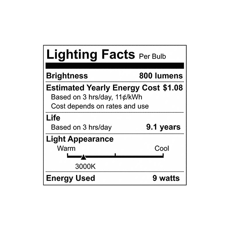 Satco S11400 LED Bulb, 9W, 120V, E26 ANSI Base, Non-Dimmable,