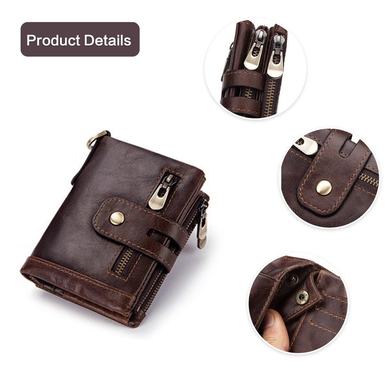 PORRASSO Women's Leather Wallet Credit Card Holder with RFID Protection