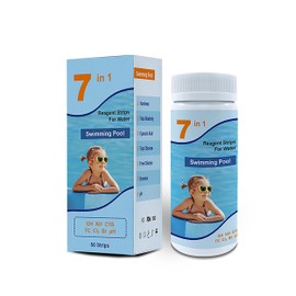 TAEING 7-Way Pool Test Strips, 100 Strips Water Chemical Testing for Hot tub and Spa, Accurate Test Bromine, Total Alkalinity, pH, Free Chlorine, Total Hardness, Cyanuric Acid, and Total Chlorine