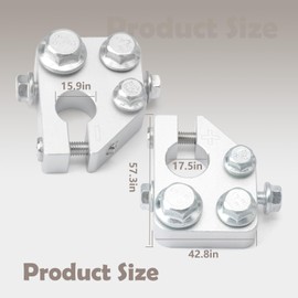 VAINELY 2 Pcs 74098 Battery Terminal Connectors Kit Compatible with SAE DIN EN JIS for Marine Car Boat RV, 5/16" 3/8" 1/4" Connection Size 5 Way