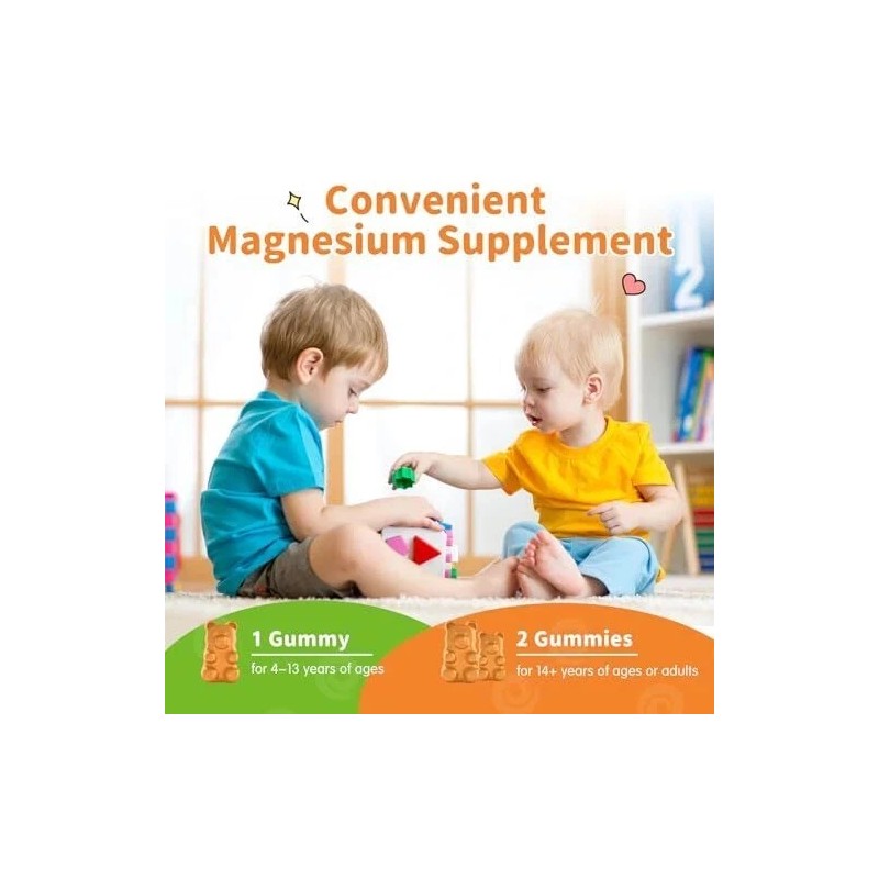 ReviNutra Magnesium Gummies for Kids - Magnesium Glycinate L-Threonate Supplement