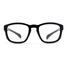 SA106 AP Z87+U6 Safety Lens Visor Horn Rim Magnifying Black Reading Glasses - Black, +1.0