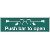 Stalwart L856 Vinyl "Push Bar to Open" Sign, 150mm X