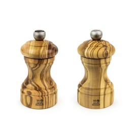 Peugeot - Bistro Salt and Pepper Mill Set - Adjustable Grinder - Olive Wood, 10 cm