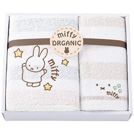Nishikawa 228727905 Miffy Towel Gift Set, 9.1 x 10.6 x 2.4 inches (23 x 27 x 6 cm), Washable, 100% Cotton, Organic Cotton, Made in Japan