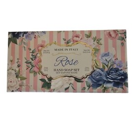 LA FLORENTINA Rose Hand Soap Set, Made in Italy, 5.3 Oz Bars, 3-Pack