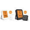 Indoor & Outdoor Hygrometer Thermometer with Orange Backlight LCD Display