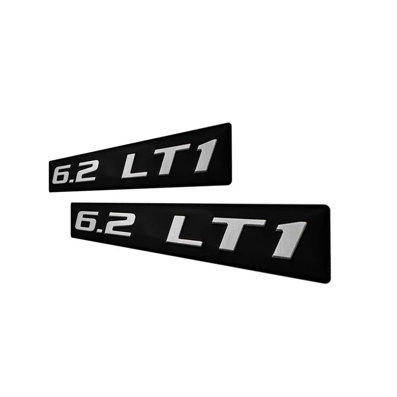 ERPART 6.2 LT1 Silver on Black Highly Polished Real Aluminum