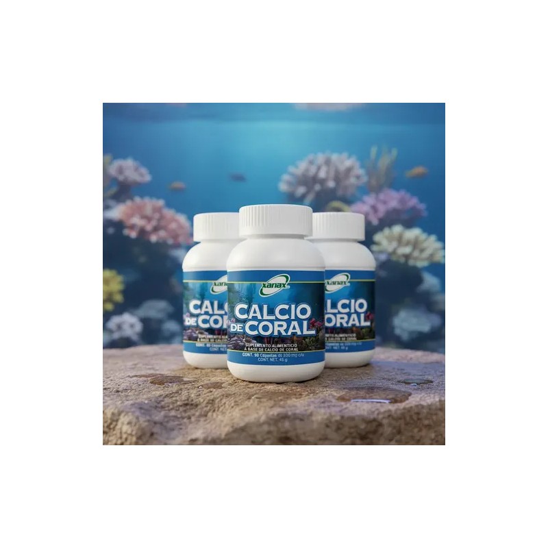 Calcio De Coral 500mg Cápsulas Sin Sabor 3 Pack