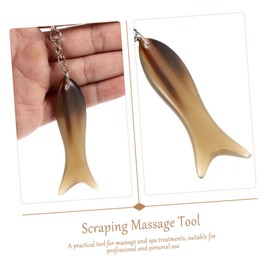 FOMIYES 3pcs Fish-shaped Guasha Board Keychain Design Smooth Scraping Massage Tool for Body Face Neck Natural Shape for Skin Care Relaxation and Acupuncture Therapy