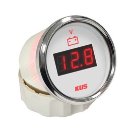 KUS Waterproof Digital Voltmeter Voltage Gauge 12V/24V 52MM(2") with Backlight