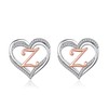 INFUSEU Initial Earrings for Women Letter Jewelry Small Heart Shaped
