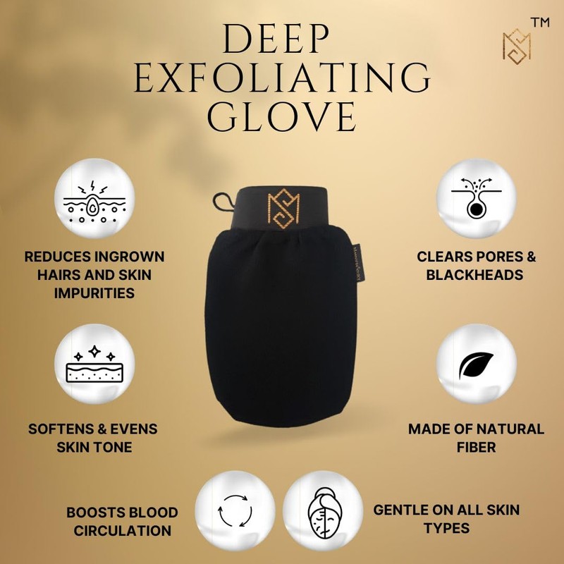 MS Moroccan Black Soap and Exfoliating Glove Kit for Body