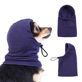 Katzinst Dog Tube Scarf for Neck and Ear Warmers for Dogs, Earmuffs, Anxiety Relief and Soothing Dog Ears, Warm Winter Pet Tube Scarf, Reduces Noise, Purple, S