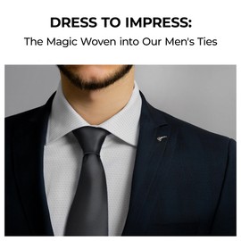 Man of Men Solid Black Color Ties for Men, Mens Ties, Adjustable Mens Tie, Necktie for Business and Wedding