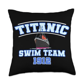 Titanic RMS Titanic Gifts Titanic History Vintage Cruise Ship Gift Throw Pillow, 18x18, Multicolor