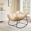 ONBRILL Outdoor Rocking Chairs, Oversized Papasan Rocking Chair Indoors with