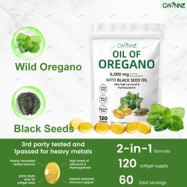Gwynne Micro Ingredients Aceite De Orégano Cápsulas Oil Of Oregano Blandas 6000mg Por Dosis 120 Cápsulas