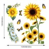 WOHAHA Sunflower Wall Stickers Yellow Large Flowering Plants Butterfly Wall