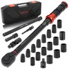 23PCS 1/2-Inch Drive Torque Wrench Set, 10-170FT.LB/13.6-230.5Nm, 1/2 Drive Click
