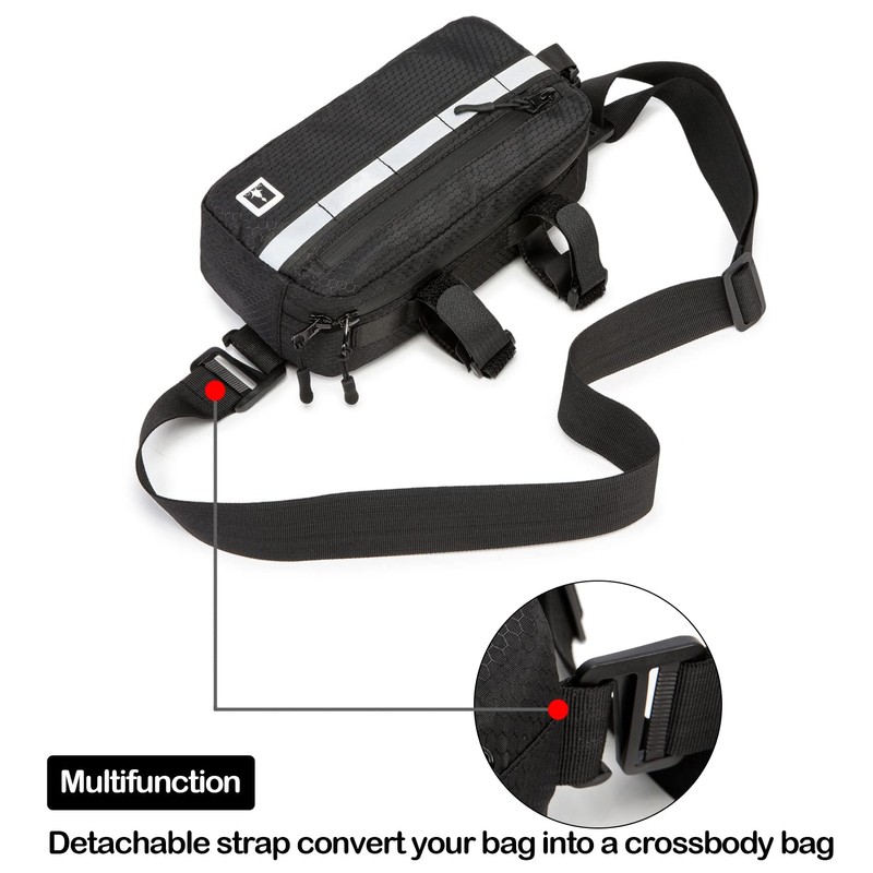 ROYAL FAIR Bike Handlebar Bag Frame Bag with Reflective Stripe,