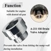 A-211 27mm-2.0 Thread Size Oil Drain Valve Adapter, Silver