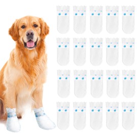 40 Pcs Disposable Waterproof Dog Boots,Pet Shoes with Self-Adhesive Bandage,Disposable Dog Booties for Paw Protection,Pet Feet Covers Shoes,Paw Protectors for Indoor and Outdoor Use (M)