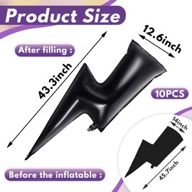 10 Pcs Large Lightning Bolt 45 Inch Flash Balloons Foil Party Balloons Flash Birthday Party Supplies Lightning Bolt for Boys Birthday Party Wedding Graduation Baby Shower Decorations (Black)