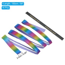 PATIKIL 6 Pack 59" Racket Overgrip with Damping Ridge for Tennis Badminton Fishing Rod PU Grip Tape Rainbow Purple