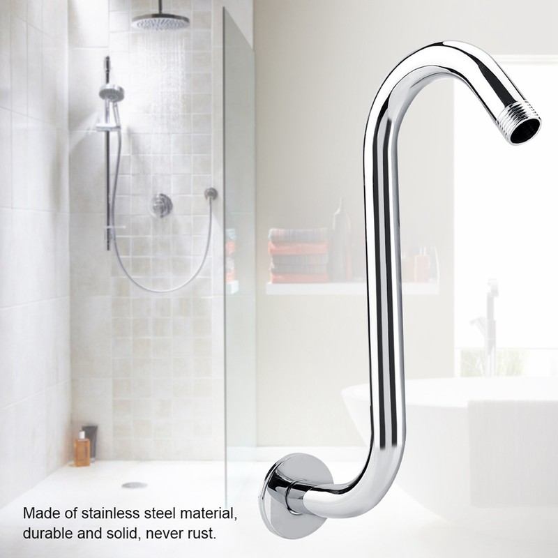 Bathroom Accessory 8inch 201 Stainless Steel High Rise S‑Curved Shower
