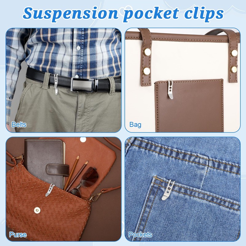 Tweruna 5 Pack Deep Carry Pocket Clip with Keychain, Heavy