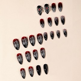 MISUD Uñas Postizas Con Diseño De Telaraña, Uñas ...