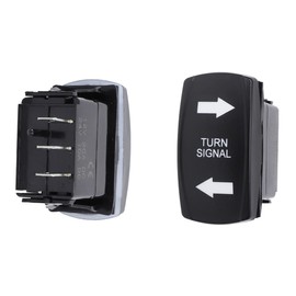 Foruly Turn Signal Rocker Switch Green LED On On/Off/On 4 Pin for ATV UTV Tractor Golf Cart Off-Road Universal Motor Internal Turn Signal Switch Light Turn Light Blinker Rocker Switch