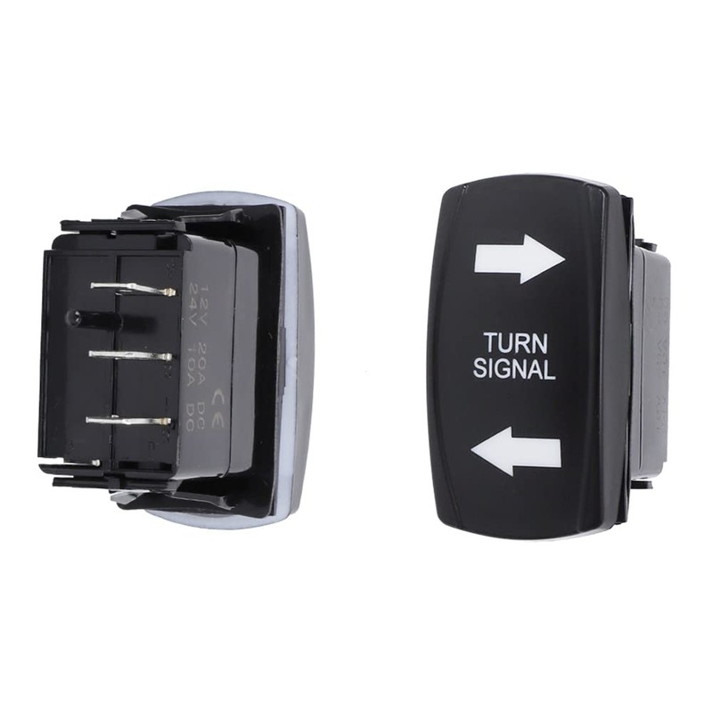 Foruly Turn Signal Rocker Switch Green LED On On/Off/On 4
