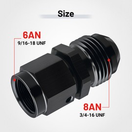 EVIL ENERGY AN Female Swivel to AN Male Flare Expander Fitting Adapter Aluminum Black 2PC