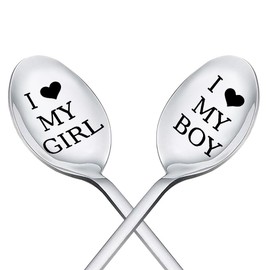 Couple Gifts Spoon for Him and Her Valentines Day Gifts for Girlfriend Boyfriend Anniversary Wedding Gifts for Couples Birthday Gifts for Wife Husband Fiance Fiancee Tea Coffee Spoons