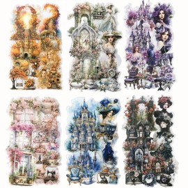 MisKepaa 180PCS Scrapbook Stickers Vintage Nature Flower Themed, People Stickers for Journaling Scrapbook Supplies, Junk Journal, Bullet Journal and DIY Craft (Alice in The Garden)