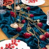 Socomi 2pcs Peacock Velvet Table Runner 20 x 120 Inches