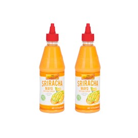 Lee Kum Kee Sriracha Mayo (15 oz - 2 Pack), Cage-Free Eggs, Gluten Free, Creamy Spicy Mayonnaise Sauce for Sandwiches, Burgers, Toasts, Salads, Spreads or Dips, Fries, and Sushi