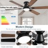 KNUN 56 inch Ceiling Fans with Lights,Brown Flush Mount Ceiling