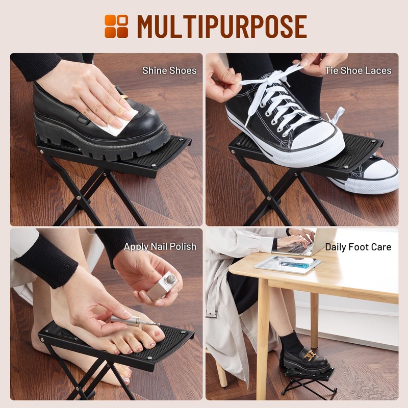 CAHAYA Guitar Footstool with Anti-Slip Rubber: Foldable for Guitar Playing