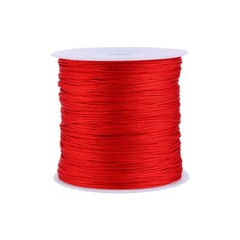 Chinese Knot Cord, 100m X 0.8mm Nylon Red String for Red String Bracelet Making, Rattail Trim Cord String Nylon Red Chinese Knot Cord Jewelry Making Cord String