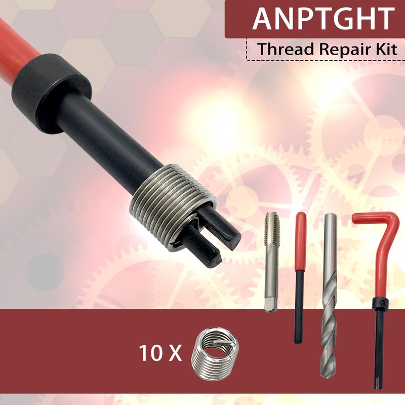 ANPTGHT M10x1.0 Thread Repair Kit, Helicoil Thread Inserts Taps Kit