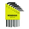 【国内正規品】BONDHUS(ボンダス) 六角L-レンチ ショートセット 黒染め加工 8本組 (0.050、1/16、5/64、3/32、7/64、1/8、9/64、5/32インチ) HLX8S No.12232
