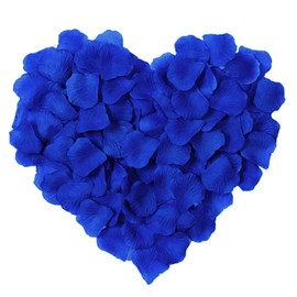 Jasmine 1000 Pieces Fake Rose Petals for Wedding Party Flower Decoration,Roses Artificial Flowers Blue Rose Petals, Royal Blue