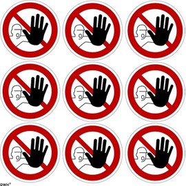 Access for unauthorised prohibited warning stickers, diameter, size: 50 mm