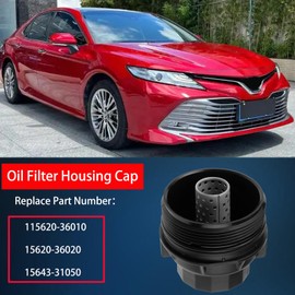 Oil Filter Housing Cap Assembly Compatible with Toyota Camry Highlander RAV4 Venza Scion Replace# 15620-36010, 15620-36020
